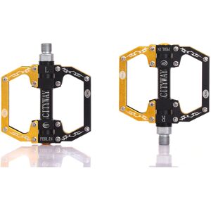 GreenZech (Black+Yellow) Aluminum Alloy Mountain Bike Flat Platform Sealed Bearing Axle 9/ GreenZech (Black+Yellow) Aluminum Alloy Mountain Bike Flat Platform Sealed Bearing Axle 9/