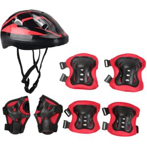 Unbranded (Black Red, 29x20x13cm) 7Pcs/Set Kids Bike Helmet Portable for Outdoor Sports Sk Unbranded (Black Red, 29x20x13cm) 7Pcs/Set Kids Bike Helmet Portable for Outdoor Sports Sk