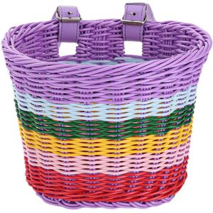 Unbranded Woven Bicycle Basket for Kids, Colourful Front Storage Basket, Toddler Scooter A Unbranded Woven Bicycle Basket for Kids, Colourful Front Storage Basket, Toddler Scooter A