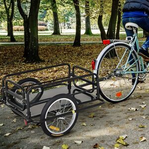 HOMCOM Bicycle Cargo Trailer for Shop Luggage Storage Utility w/ Hitch HOMCOM Bicycle Cargo Trailer for Shop Luggage Storage Utility w/ Hitch