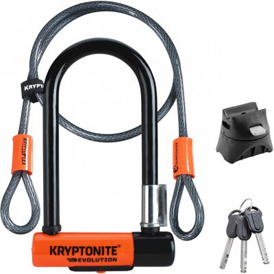 Kryptonite Evolution Mini-7 Bike U-Lock with Cable, Heavy Duty Anti-Theft Bicycl Kryptonite Evolution Mini-7 Bike U-Lock with Cable, Heavy Duty Anti-Theft Bicycl