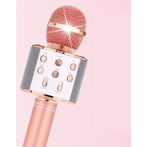 DAFENP Kids Karaoke Microphone Rose Gold - Wireless Bluetooth Mic & Speaker, 1800mAh, 4 DAFENP Kids Karaoke Microphone Rose Gold - Wireless Bluetooth Mic & Speaker, 1800mAh, 4