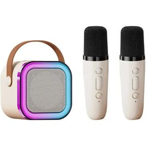 Unbranded (Beige 1 to 2) K12 Dual Microphone Karaoke Bluetooth Speaker RGB Light Two 5W Sp Unbranded (Beige 1 to 2) K12 Dual Microphone Karaoke Bluetooth Speaker RGB Light Two 5W Sp