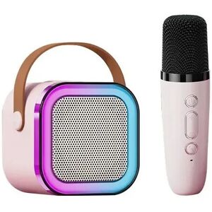 Unbranded (Pink 1 to 1) K12 Dual Microphone Karaoke Bluetooth Speaker RGB Light Two 5W Spe Unbranded (Pink 1 to 1) K12 Dual Microphone Karaoke Bluetooth Speaker RGB Light Two 5W Spe
