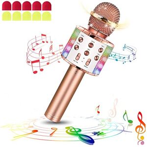 laqula Wireless Bluetooth Karaoke Microphone with Led Lights Portable Handheld S laqula Wireless Bluetooth Karaoke Microphone with Led Lights Portable Handheld S