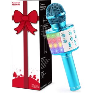 Fede Microphone for Kids Adults, Wireless Bluetooth Microphone with Flashing Colorful Fede Microphone for Kids Adults, Wireless Bluetooth Microphone with Flashing Colorful