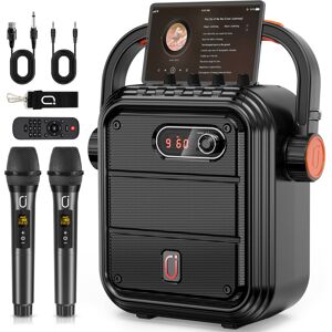 JYX Karaoke Machine with 2 Wireless Microphones, 5200mAh Portable Speaker Set Bl JYX Karaoke Machine with 2 Wireless Microphones, 5200mAh Portable Speaker Set Bl