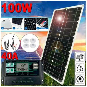 Unbranded 100W Solar Panel Kit 12V Battery Charger 40A Controller Caravan Boat Car Camping Unbranded 100W Solar Panel Kit 12V Battery Charger 40A Controller Caravan Boat Car Camping