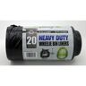 EcoBag 20 Heavy Duty Wheelie Bin Liners, 240 Litre Capacity Black Bag
