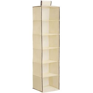 Premier Housewares 6-Section Hanging Garment Organiser - Cream Premier Housewares 6-Section Hanging Garment Organiser - Cream