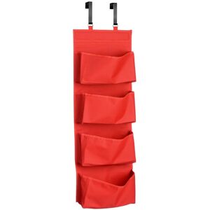 Premier Housewares 4-Tier Over Door Hanging Organiser - Red Premier Housewares 4-Tier Over Door Hanging Organiser - Red