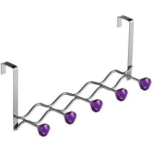 Premier Housewares 5 Diamante Hook Over Door Hanger - Purple Premier Housewares 5 Diamante Hook Over Door Hanger - Purple