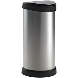 Curver Pedal Bin Deco Oval 40L Silver Trash Can Waste Container Rubbish Bin Curver Pedal Bin Deco Oval 40L Silver Trash Can Waste Container Rubbish Bin