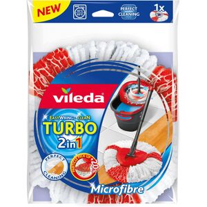 Vileda EasyWring and Clean Turbo 2-in-1 Microfibre Mop Refill Head, White/Red Vileda EasyWring and Clean Turbo 2-in-1 Microfibre Mop Refill Head, White/Red