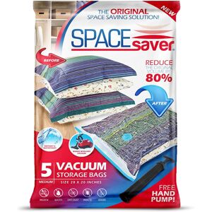 Space-Saver Spacesaver Premium Reusable Vacuum Storage Bags (Medium 5 Pack) - 80% More Space Space-Saver Spacesaver Premium Reusable Vacuum Storage Bags (Medium 5 Pack) - 80% More Space