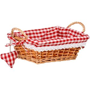 Premier Housewares Multi-purpose Willow Basket, Small Rectangle, Red Gingham Lid Premier Housewares Multi-purpose Willow Basket, Small Rectangle, Red Gingham Lid