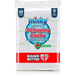 Minky Extra Large 3 Cleaning Cloths Anti-Bacterial Minky Extra Large 3 Cleaning Cloths Anti-Bacterial