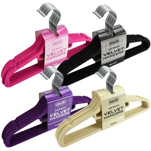 ASAB (Pink, 100) New Non Slip Flocked Velvet Hanger Clothes Coat Hanging Hangers With ASAB (Pink, 100) New Non Slip Flocked Velvet Hanger Clothes Coat Hanging Hangers With