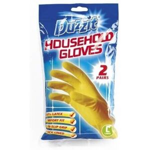 Duzzit Rubber Non-Slip Cleaning Gloves (2 Pairs) DZT1020A - Comfortable, Flock-L Duzzit Rubber Non-Slip Cleaning Gloves (2 Pairs) DZT1020A - Comfortable, Flock-L