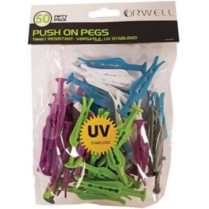 Orwell Push On Extra Strong Plastic Pegs - 50 Pack│Laundry Clothes Lines Clips Orwell Push On Extra Strong Plastic Pegs - 50 Pack│Laundry Clothes Lines Clips