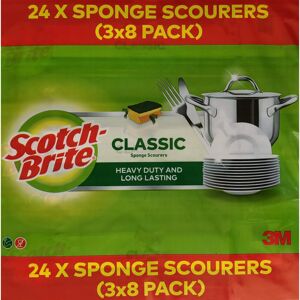 Scotch Brite Scotch-Brite Classic Sponge Scourers - Heavy Duty & Long Lasting (Pack 3 x 8) Scotch Brite Scotch-Brite Classic Sponge Scourers - Heavy Duty & Long Lasting (Pack 3 x 8)