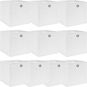 vidaXL 10x Storage Boxes White Fabric Foldable Garden Chests Cases Organisers - Storage Boxes vidaXL 10x Storage Boxes White Fabric Foldable Garden Chests Cases Organisers - Storage Boxes