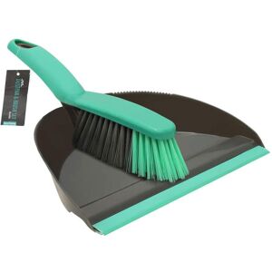 JVL Dustpan and Bristle Brush Set with Clip-On Brush, Rubber Lip Edge, and Stiff Bri JVL Dustpan and Bristle Brush Set with Clip-On Brush, Rubber Lip Edge, and Stiff Bri
