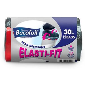 Bacofoil 12 x 30L Elasti-Fit Kitchen Bin Liners Bacofoil 12 x 30L Elasti-Fit Kitchen Bin Liners