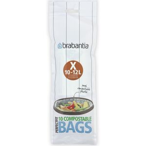 Brabantia Compostable Bin Liners PerfectFit Size X, 10-12L, 10 Bags per roll, Wh Brabantia Compostable Bin Liners PerfectFit Size X, 10-12L, 10 Bags per roll, Wh