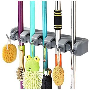 Vicloon Broom Mop Holder Tidy Organizer, Wall Mounted Organizer with 5 Position Vicloon Broom Mop Holder Tidy Organizer, Wall Mounted Organizer with 5 Position