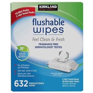 Kirkland Signature Moist Flushable Wipes 632 Count Fast Kirkland Signature Moist Flushable Wipes 632 Count Fast