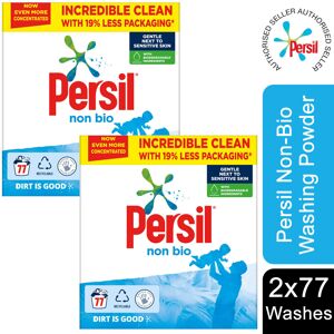 Persil Non-Bio Washing Powder 2x77W (154 Washes) - Gentle on Sensitive Skin, Tou Persil Non-Bio Washing Powder 2x77W (154 Washes) - Gentle on Sensitive Skin, Tou