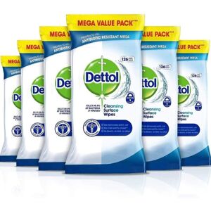 Dettol Wipes Antibacterial Bulk Surface Cleaning, Multipack of 6 x 126, Total 75 Dettol Wipes Antibacterial Bulk Surface Cleaning, Multipack of 6 x 126, Total 75