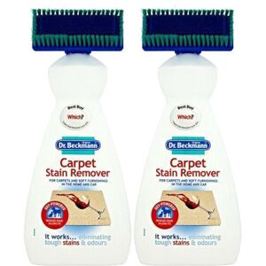 2 x Dr Beckmann Carpet Stain Remover Upholstery Cleaner with Cleaning Brush 650 2 x Dr Beckmann Carpet Stain Remover Upholstery Cleaner with Cleaning Brush 650