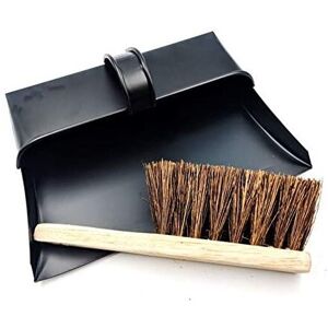 The Dustpan & Brush Store Black Hooded Metal Dust Pan and Stiff Brush Dustpan ash pan The Dustpan & Brush Store Black Hooded Metal Dust Pan and Stiff Brush Dustpan ash pan