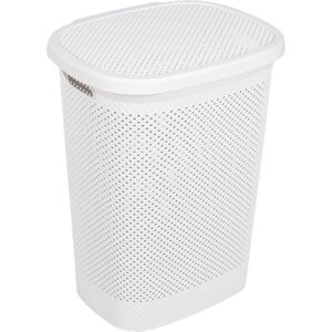 URBN Living (White) 60 Litre Plastic Washing Laundry Basket With Lid URBN Living (White) 60 Litre Plastic Washing Laundry Basket With Lid