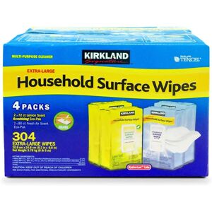 KIRKLAND SIGNATURE Household Surface Wipes Extra Large - Case of 4 Pack, 304 Wet KIRKLAND SIGNATURE Household Surface Wipes Extra Large - Case of 4 Pack, 304 Wet