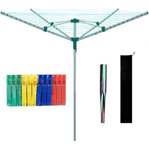 Denny International 4 Arm Rotary Airer Outdoor Washing Line Clothes Dryer Free Ground Spike + Cover Denny International 4 Arm Rotary Airer Outdoor Washing Line Clothes Dryer Free Ground Spike + Cover