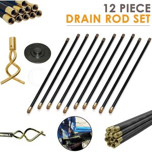 Denny International Universal Drain Rod with 12 Rods/Plunger/Worm Drain Cleaning Chimney Sweeping Ac Denny International Universal Drain Rod with 12 Rods/Plunger/Worm Drain Cleaning Chimney Sweeping Ac