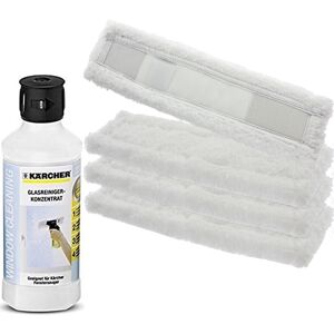 Kärcher Cloth Pads + Cleaning Fluid for KARCHER Window Vac - 4 x Pads + 500ml Kärcher Cloth Pads + Cleaning Fluid for KARCHER Window Vac - 4 x Pads + 500ml