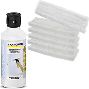 Kärcher Cloth Pads + Cleaning Fluid for KARCHER Window Vac - 6 x Pads + 500ml Kärcher Cloth Pads + Cleaning Fluid for KARCHER Window Vac - 6 x Pads + 500ml