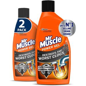 Mr Muscle Drain Unblocker, Sink & Drain Cleaner, Heavy Duty Power Gel, 2 x 500 m Mr Muscle Drain Unblocker, Sink & Drain Cleaner, Heavy Duty Power Gel, 2 x 500 m