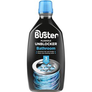 Challs International Ltd Buster Bathroom Drain Unblocker, Dissolves Hair and Sludge, 3 Dose Pack, 900ml Challs International Ltd Buster Bathroom Drain Unblocker, Dissolves Hair and Sludge, 3 Dose Pack, 900ml