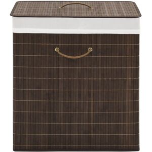 vidaXL Bamboo Laundry Bin Rectangular Dark Brown Clothes Storage Cabinet Unit vidaXL Bamboo Laundry Bin Rectangular Dark Brown Clothes Storage Cabinet Unit
