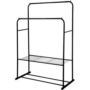 Direct Online Houseware Heavy Duty Double Clothes Rail Garment Rail with Shelf Direct Online Houseware Heavy Duty Double Clothes Rail Garment Rail with Shelf