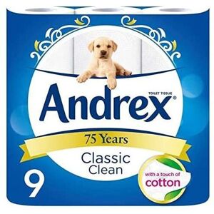 Andrex Classic Clean Toilet Roll Tissue Paper - 45 Rolls Andrex Classic Clean Toilet Roll Tissue Paper - 45 Rolls
