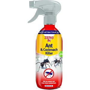 Zero In ZER958 Anti-Bacterial Ant & Cockroach Killer - 500ml RTU Spray, clear Zero In ZER958 Anti-Bacterial Ant & Cockroach Killer - 500ml RTU Spray, clear