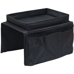 Loops Black Polyester Arm Rest Organiser - Six Storage Pockets - Sturdy Tray Loops Black Polyester Arm Rest Organiser - Six Storage Pockets - Sturdy Tray