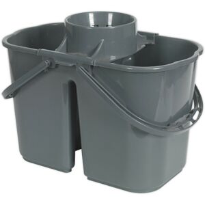 Loops 15 Litre Dual Compartment Mop Bucket - Removeable Wringer - Two Carry Handles Loops 15 Litre Dual Compartment Mop Bucket - Removeable Wringer - Two Carry Handles