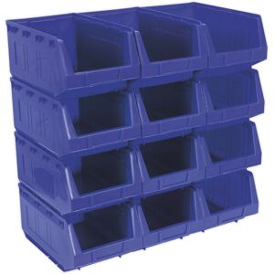 Loops 12 PACK Blue 210 x 335 x 165mm Plastic Storage Bin - Warehouse Part Picking Tray Loops 12 PACK Blue 210 x 335 x 165mm Plastic Storage Bin - Warehouse Part Picking Tray